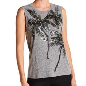 J Crew Sequin Palm Tree Muscle Tee, size s